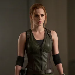 cinematic still from metal gear solid movie ( 2 0 2 2 ) featuring emma watson as solid snake, medium shot, cinematic lighting, high quality,