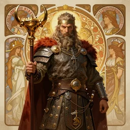 ancient slavic warrior thunder god highly detailed portrait concept art, slavic folklore symbols, doom, artgerm, alphonse mucha, maxim sukharev, alexey egorov, kilian eng, trending on cgsociety, octane render, 8 k