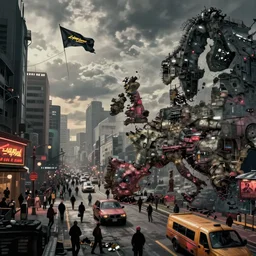 cyberpunk communist revolution on the streets of europe, fine art highly detailed matte painting masterpiece, steve mccurry, dramatic moody lighting, long shot, wide angle, uhd 8 k, sharp focus