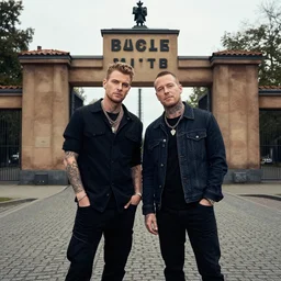 martin garrix meets avicii in front of auschwitz gate
