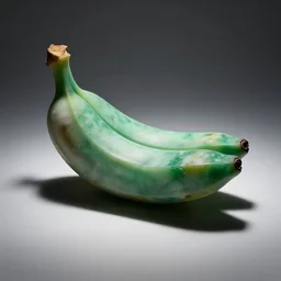 An emerald sculpture of a banana