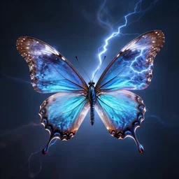 Butterfly made of lightning, octane render, epic