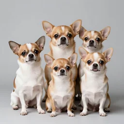 chihuahua family picture hd, 4 k, highly detailed