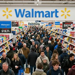 the crowds at the black friday sales at walmart, intricate, highly detailed, sharp focus, art by jacque - louis david