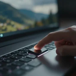 finger of pressing a computer button in action, action film color palette, artstation, octane render, cinematic