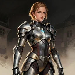 fashion model emma watson wearing metal gear armour art by Hokusai by greg rutkowski by wlop high detail comic sharp vector lineart dramtic lighting artstation by trevor henderson by rossd raws cinematic dramatic