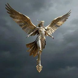 a valkyrie taking flight, art deco