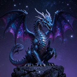 Dragon Creepy cosmic color scheme star gazing real 8k