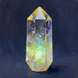 a painterly stylized!! glowing benitoite crystal!! by james gilleard