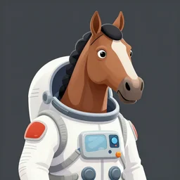a horse wearing a space suit, highly detailed, 4 k, digital art, fan art, trending on artstation, in the style of bojack horseman