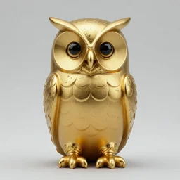 a golden owl statue