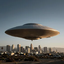 A photo still of a ufo of Los Angeles