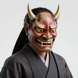 Shinigami samurai wearing an Oni mask, 8k octane rendered, photo realistic, highly detailed, intricate