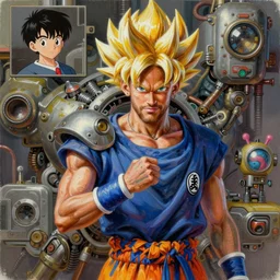 semi reallistic gouache gesture painting, by yoshitaka amano, by ruan jia, by Conrad roset, by dofus online artists, detailed anime 3d render of neymar as goku, neymar soccer player super sayan, Neymar jr,  portrait, cgsociety, artstation, rococo mechanical, Digital reality, sf5 ink style, dieselpunk atmosphere, gesture  drawn