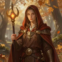 autumnal sorcerer, d & d, fantasy, portrait, highly detailed, digital painting, trending on artstation, concept art, sharp focus, illustration, art by artgerm and greg rutkowski and magali villeneuve