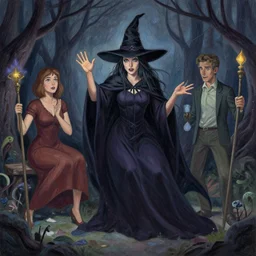 a witch casting a spell. painted by barbara canepa and alessandro barbucci and tony sandoval, wlop, loish.