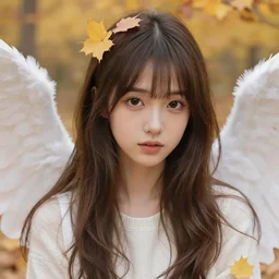 Character concept art of an anime angel of autumn || cute-fine-face, pretty face, realistic shaded Perfect face, fine details by Stanley Artgerm Lau, WLOP, Rossdraws, James Jean, Andrei Riabovitchev, Marc Simonetti, and Sakimichan, tranding on artstation