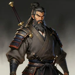 bearded samurai, artstation