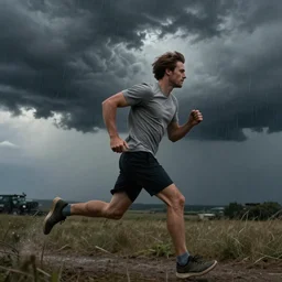a man running into the storm by Trent Parke, clean, detailed, Magnum photos