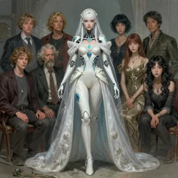 award winning art by mark riddick, wlop, wallpaperflare, houdini, vfx, james gurney, dan luvisi, audrey kawasaki, tim hildebrandt, liam wong, aoi ogata, mao hamaguchi, thomas kinkade, ernst haeckel, trending on artstation, very detailed 8 k illustration of a beautiful cyborg princess, concept art