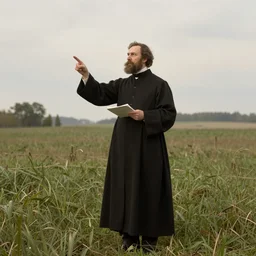 a puritan priest preaching in a field, 1 8 9 0 s, by francis davis millet