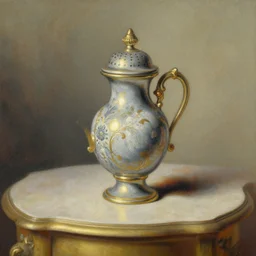pepper shaker on a french royal table, detailed painting