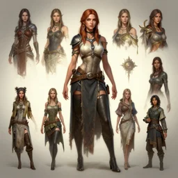 fantasy female character detail designs, Milo Manara, Greg Rutkowski, Zabrocki, Karlkka, Jayison Devadas, Phuoc Quan, trending on Artstation, 8K, ultra wide angle, pincushion lens effect