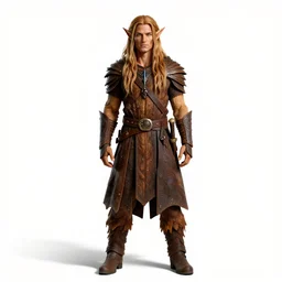 confident wood elf druid, studio photography, full body, standing, isolated on a pure white background, centered, whole figure in frame, sharp focus, studio lighting