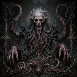 centered horrifying detailed portrait of a insane, crazed, mad old man as cthulhu, eldritch abomination, dunwitch horror, lovecraft bleeding ornate tentacles growing around, ornamentation, thorns, vines, tentacles, elegant, beautifully soft lit, full frame, 8 k by wayne barlowe, peter mohrbacher, kelly mckernan, h r giger