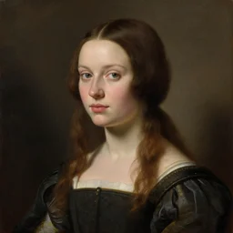 an elegant tomboy from the Renaissance. Soft lighting. Oil painting