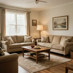 a typical American living room from 1990
