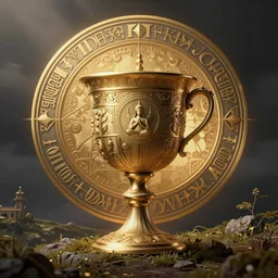 the sacred cup of understading, an alchemical art diagram