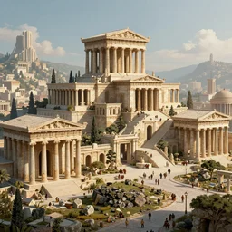 a highly detailed matte painting of a futuristic ancient greek city, octane render, extremely detailed, trending on artstation