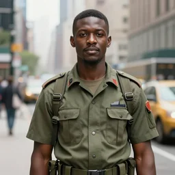 african soldier in manhattan