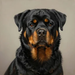 portrait of noble rottweiler. painting by jeff easley and jeremy mann, intricately detailed, artstation