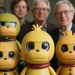 closeup group portrait of fnaf, depth of field, zeiss lens, detailed, symmetrical, centered, fashion photoshoot, by Annie Leibovitz and Steve McCurry, David Lazar, Jimmy Nelsson, Breathtaking, 8k resolution, extremely detailed, beautiful, establishing shot, artistic, hyperrealistic, beautiful face, octane render