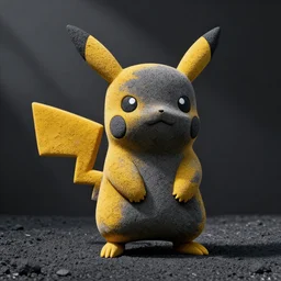 Pikachu Sculpture made out of asphalt