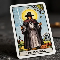 The Magician tarot card in the style of star wars, hyperrealistic, highly detailed, depth of field, High definition, 8k,  octane render, artstation