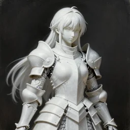 Painting of Alice in Sword Art Online SAO, delicate, pale milky white porcelain skin, heavy armor, by Edmund Leighton. 8K. Extremely detailed.