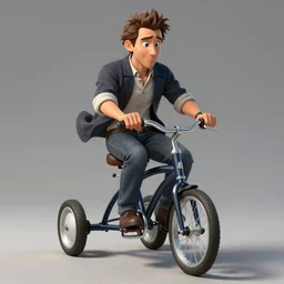 photorealistic steve buscemi riding a tricycle, light effect, hyper detailed, comic, cartoon, elegant, highly detailed, digital painting, artstation, sharp focus, illustration, by dan mumford, yusuke murata, makoto shinkai, ross tran