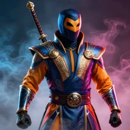 a highly detailed portrait of sub zero mortal kombat, photorealistic, cinematic lighting, high detail, vivid colors, unreal engine, octane render, art by jesper ejsing artstation, character art by bungie studios, fog volumes, vivid color glow, post processing, cgsociety