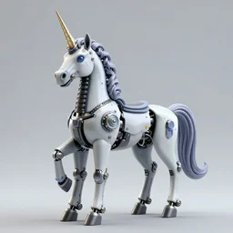 A  cyberpunk steam mechanical unicorn, 3D, detailed, 8k