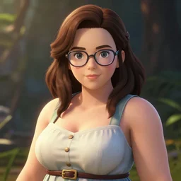 highly detailed, digital art, pixiv fanbox, trending on artstation, ray tracing, volumetric lighting, sharp focus, hq, fallout 4 style character, a portrait of a cute sexy emilia clarke glasses, wearing a sundress, chubby, by artgerm, wlop, greg rutkowski, miyazaki hayao