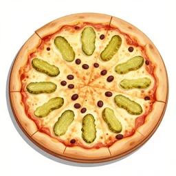 a pickle and bean pizza