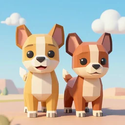 Chip 'n Dale, low poly