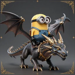 minion dragon lord riding dragon on a dusky land by genshin impact, fantasy, intricate, ornate, Hyperdetailed, digital art, behance, artstation, smooth, sharp focus, bokeh, illustration, digital painting, elegant, symmetrical,