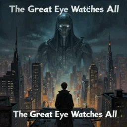 'The Great Eye Watches All', a digital painting of a great city being watched over by an all-seeing malevolent AI, a sci-fi digital painting by Greg Rutkowski and James Gurney, trending on Artstation, foreboding atmosphere, highly detailed