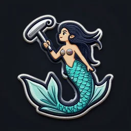 vector patch logo of mermaid, metal hurlant