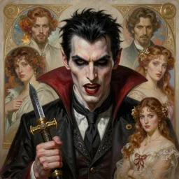 portrait painting of a badass vampire, ultra realistic, concept art, intricate details, eerie, highly detailed, photorealistic, octane render, 8 k, unreal engine. art by artgerm and greg rutkowski and charlie bowater and magali villeneuve and alphonse mucha
