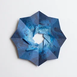 blue nebula, paper craft